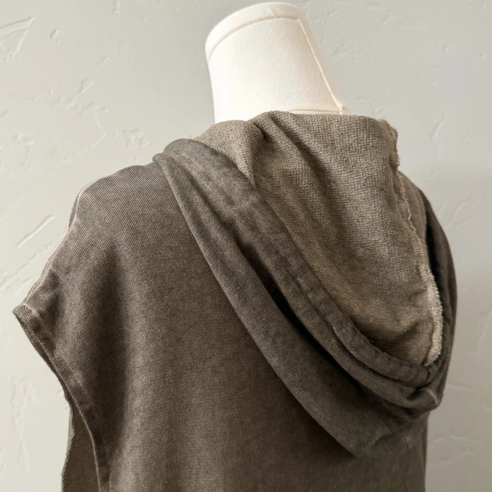 POL Mineral Wash Olive Sleeveless Hoodie T-Shirt Dress SMALL - Picture 9 of 13